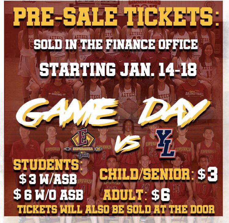 Tickets for the BEAT YL game go on sale TOMORROW! They are going to sell out quick so make sure to buy them!