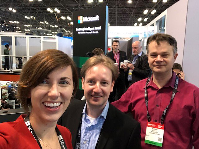 Kicking off #NRF2019 with <a href="/MeghanKaravidas/">Meghan Karavidas</a>, Brian McGlynn, <a href="/ClausSea/">Claus Loos</a> and Andrej Maihorn at @msretail booth. #MSRetail <a href="/NRFBigShow/">NRF Big Show</a> <a href="/intershop/">Intershop Communications AG</a>
