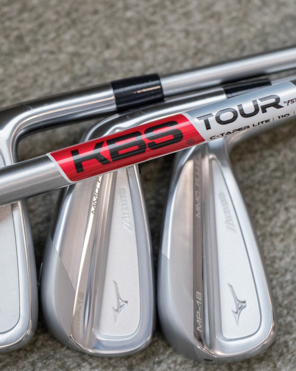 KBSGolfShafts's tweet photo. KBS Tour C-Taper Lite with Mizuno MP-18 MMC FLI HI Irons are a combo you don't want to miss out on! Learn more about the C-Taper Lite at https://t.co/DuOv7uiNd5. | Player Driven. Tour Proven. | #lookfortheredlabel #kbsgolfshafts #playthebestshafts #mizuno #ctaperlite #playbetter https://t.co/fKVt8zNtTf