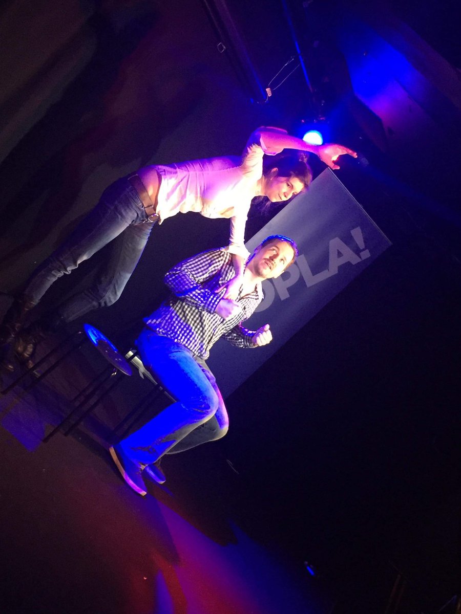 A couple of pics from last night’s set at <a href="/hooplaimpro/">Hoopla Impro</a>, courtesy of host Mandeep!