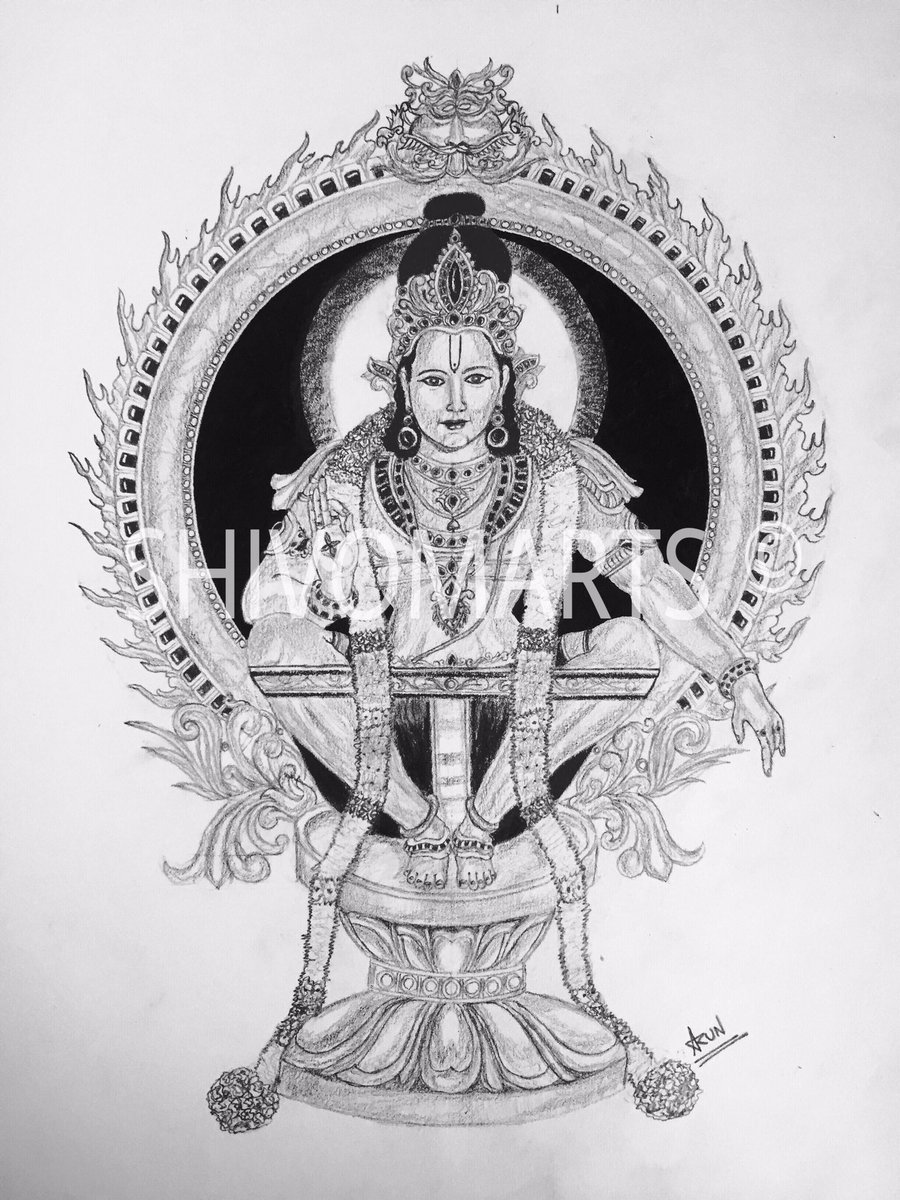 My new drawing Ayyappa swami .. SHIVU P | God illustrations, Drawings, Art