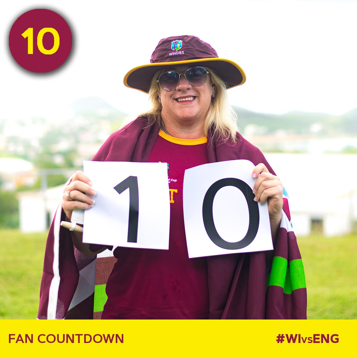 10 more days!! WINDIES vs England.  Are you ready? #WIready #WIvsENG #MaroonFire 🔥🔥🔥