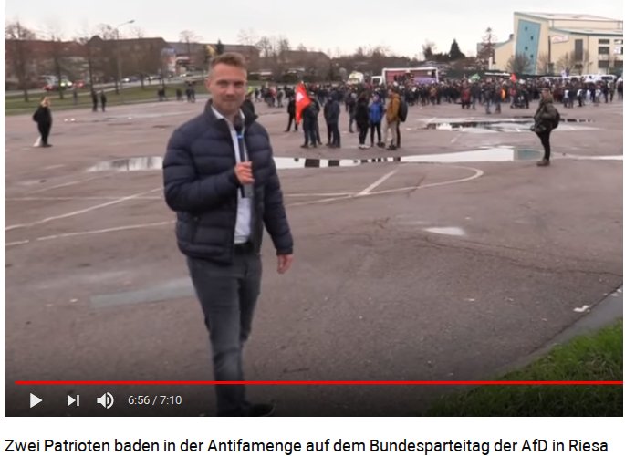 Fake news a la AfD: Jonas Dünzel von der Jungen Alternative Dresden, gab am Samstag in Riesa vor unabhängiger Journalist zu sein, ich fragte ihn dreimal ob er zur AfD gehört, er verneinte jedes Mal. Das ist nichts anderes als Vortäuschung falscher Tatsachen. Aufpassen! #rie1201