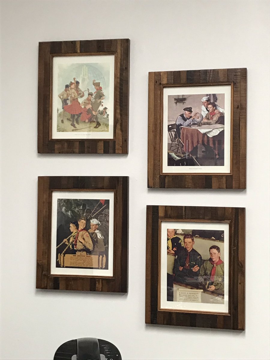 YMCASteveS's tweet photo. Mixing the two shaping organizations in my life. New Norman Rockwell Boy Scout pictures in my office at the Y #ymcacassclay #BoyScouts #NormanRockwell #missionmoments #fillthosewalls https://t.co/YZeID9IV3L