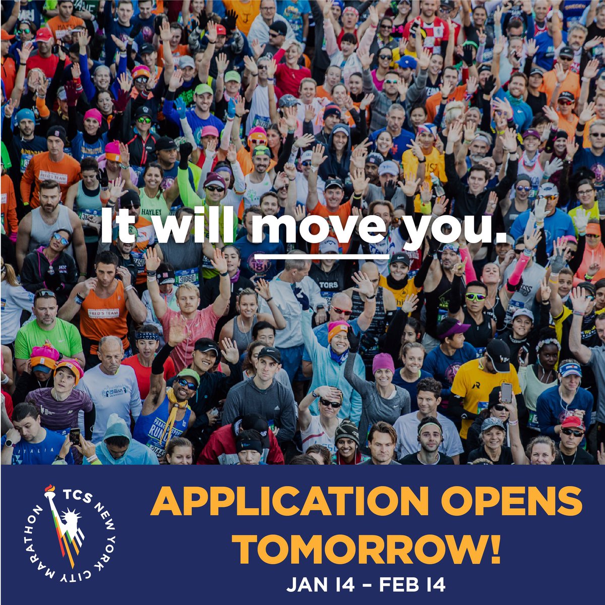 Mark your calendar 📆 and set your alarm ⏰ because the TCS New York City Marathon application opens TOMORROW!
Stay tuned to our social channels and website for more information on when you can start applying.