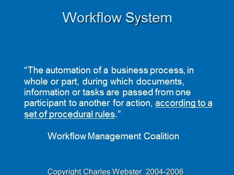 wareFLO's tweet image. A Definition of Workflow “The automation of a business process, in whole or part, during which documents, information or tasks are passed from one participant to another for action, according to a set of procedural rules.” wareflo.com/2012/10/2006-e… #HIMSS19 #HIMSSworkflow #BPM