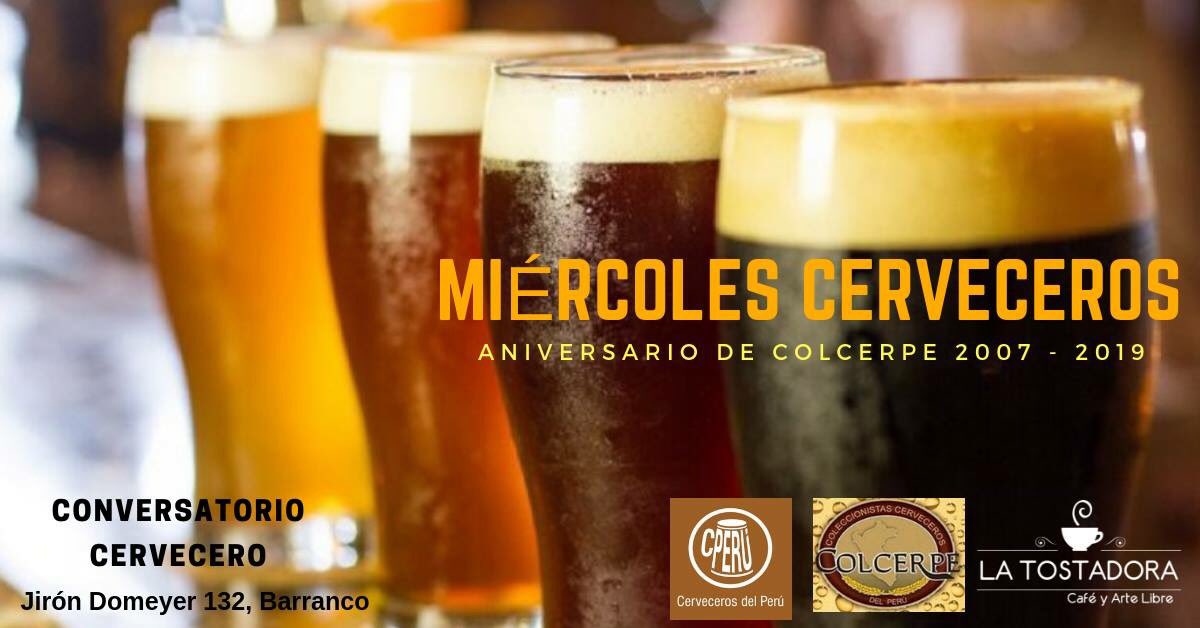 CervecerosdPeru's tweet photo. Hey @CervecerosdPeru !!! Celebremos con los amigos de #Colcerpe su aniversario No. 12, este miércoles próximo en nuestro primer #MiercolesCerveceros del 2019 y gracias a #LaTostadora 

🍻 #SaludConTodos 🇵🇪

https://t.co/4dzJFbWWmB https://t.co/ANLNdg5CHV