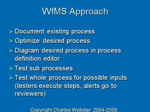 wareFLO's tweet image. Workflow Management System Approach: Document existing process
Optimize & Diagram desired process in process definition editor
Test sub processes
Test whole process for possible inputs (testers execute steps, alerts) wareflo.com/2012/10/2006-e… #HIMSS19 #HIMSSworkflow #BPM