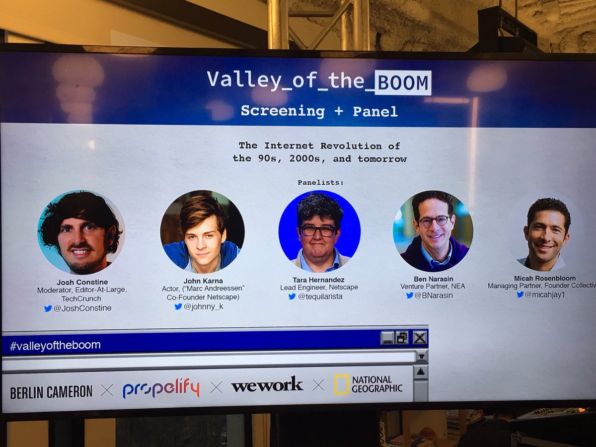 Chuy101's tweet photo. Great evening last week with a flashback to the past! @NatGeo #ValleyOfTheBoom @WeWork #SanFrancisco #DotComDays #SiliconValley https://t.co/B0vowBUxzA
