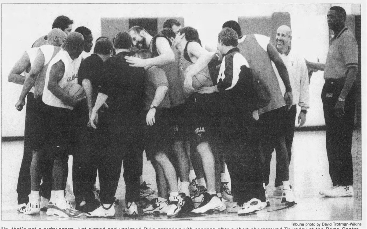 January 20, 1999: NBA lockout ends.January 21: Bulls renounce the rights to Buechler, Jordan, Joe Kleine and Rodman, and trade Steve Kerr to the Spurs.The team holds its first shootaround. Toni Kukoc, Bill Wennington and new captain Ron Harper are the biggest names there.