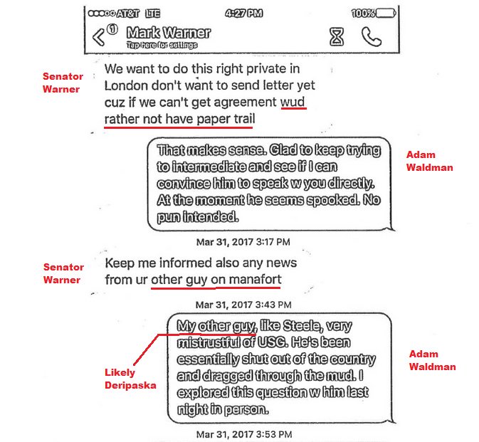 I'm really curious how  @jaketapper followed up with Warner; yet never pointed out this transparent, and brutally obvious, flaw in his diatribe.  Additionally, why not ask Warner about his covert communication attempts with Chris Steele? "no paper trail" via Adam Waldman