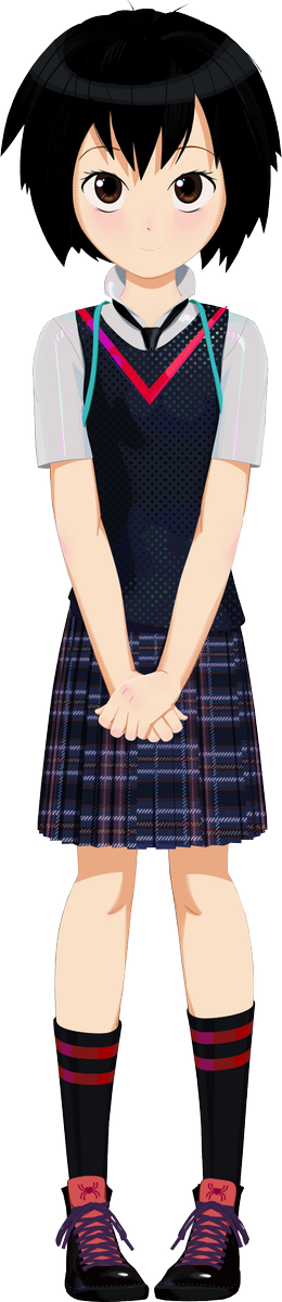 hey since the Spider-verse artbook got official scans here's a Peni Parker cutout I made in like two minutes
