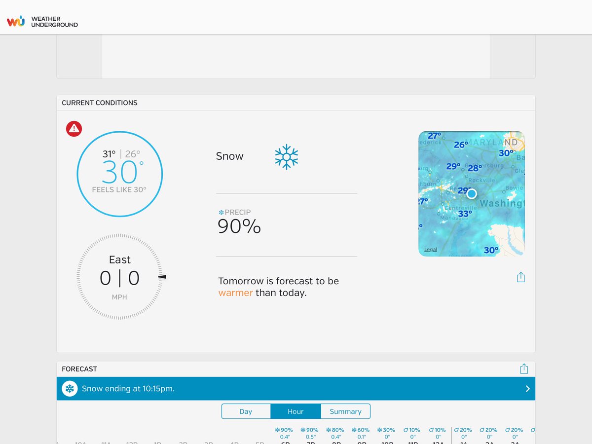 Weather for Foxhall, DC — via <a href="/wunderground/">Weather Underground</a>. Download: bit.ly/WUShareTW

No farmers market today. Cancelled due to the snow storm.... keeping the safety of our vendors and customers in mind. Stay safe and off the roads.