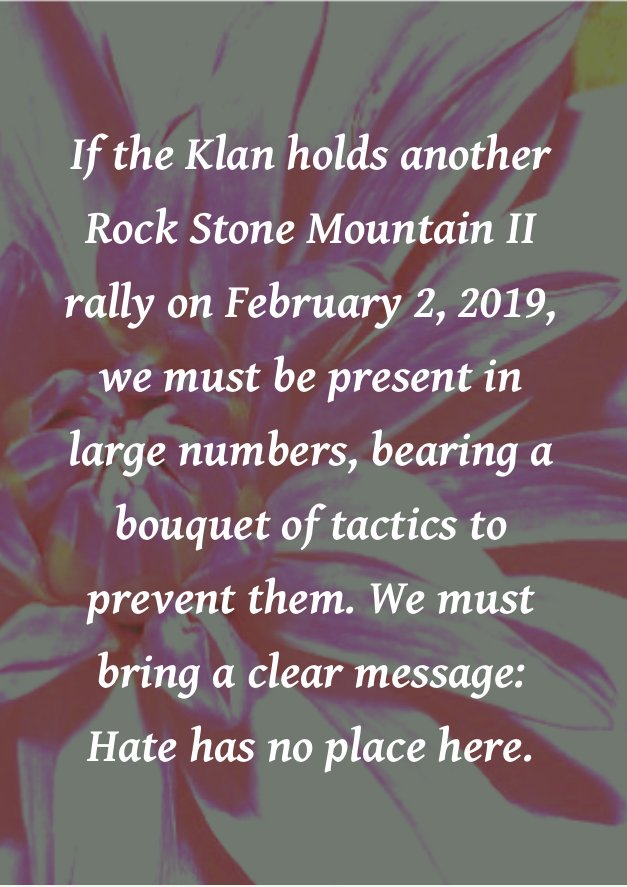 The_Final_Straw (@thefinalstrawradio@chaos.social) (@strawfinal) on Twitter photo This week, an interview with an anti-racist from <a href="/flowerunited/">F.L.O.W.E.R.</a> about resisting the KKK in Stone Mt, GA + <a href="/GrimKim/">Kim Kelly</a> about anarchy, journalism, & <a href="/blackflagsovrBK/">Black Flags Over Brooklyn 2019</a> anti-fascist metal fest Jan 25-26, 2019 in Brooklyn, NY!
thefinalstrawradio.noblogs.org/post/2019/01/1… This week, an interview with an anti-racist from <a href="/flowerunited/">F.L.O.W.E.R.</a> about resisting the KKK in Stone Mt, GA + <a href="/GrimKim/">Kim Kelly</a> about anarchy, journalism, & <a href="/blackflagsovrBK/">Black Flags Over Brooklyn 2019</a> anti-fascist metal fest Jan 25-26, 2019 in Brooklyn, NY!
thefinalstrawradio.noblogs.org/post/2019/01/1…