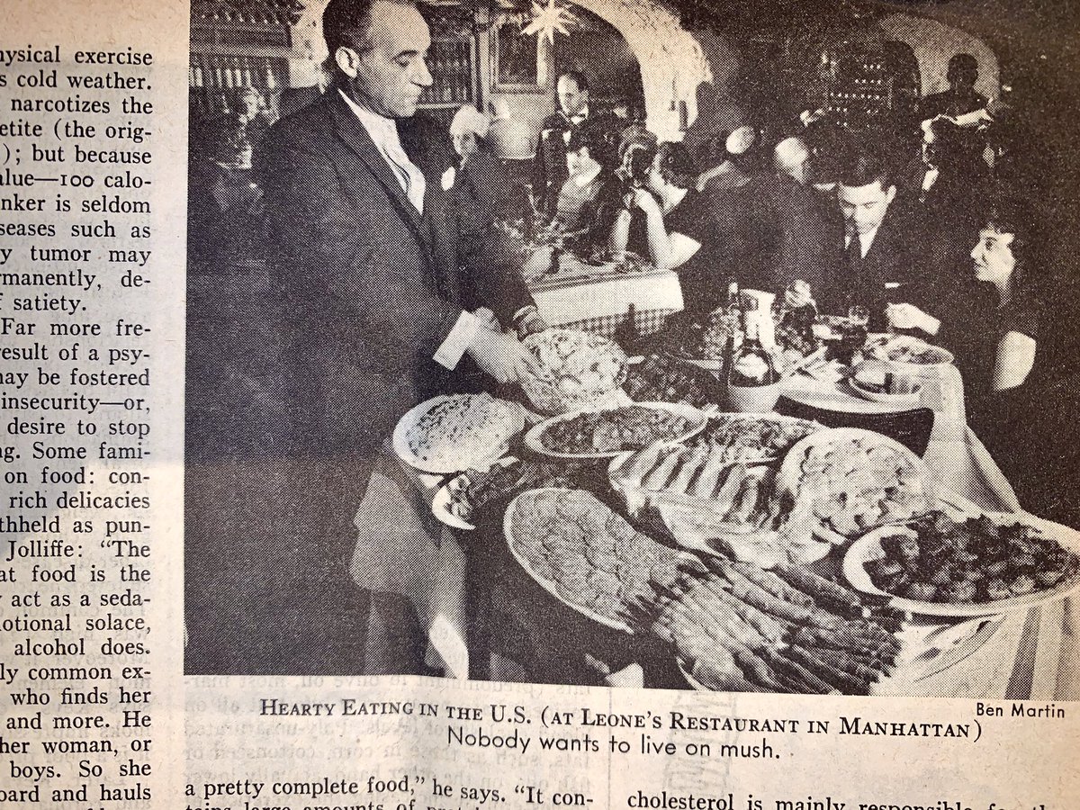 Benioff's tweet photo. “Eat less fat, meat, fewer eggs, and dairy products.  Spend more time on fish, chicken, calves liver.  Canadian food, Italian good, Chinese food, supplement by fresh fruits, vegetables and casseroles.” Time Magazine, January 13 1961. https://t.co/yKn8mez6FC