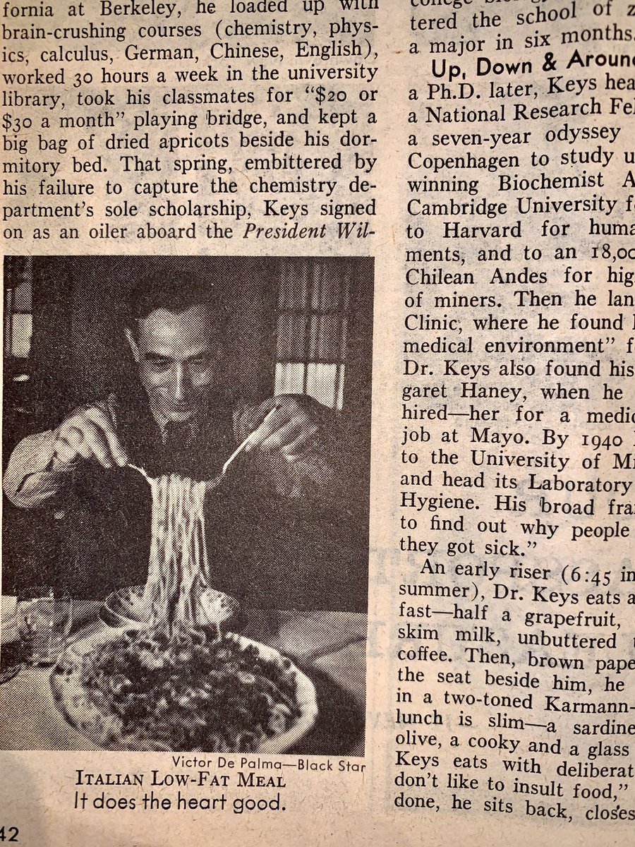 Benioff's tweet photo. “Eat less fat, meat, fewer eggs, and dairy products.  Spend more time on fish, chicken, calves liver.  Canadian food, Italian good, Chinese food, supplement by fresh fruits, vegetables and casseroles.” Time Magazine, January 13 1961. https://t.co/yKn8mez6FC