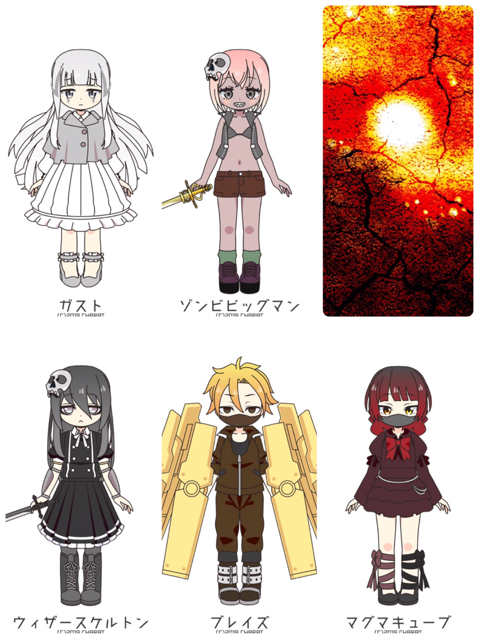 おつゆ これから出かけるんだけど 時間あったからマイクラの敵mobをキャラットで擬人化作って遊んでた ブレイズとエンダーマンだけ男 あと弓矢がなかったからスケルトンにはとりあえず旗持たせといたよ T Co Sxlskcupty Twitter