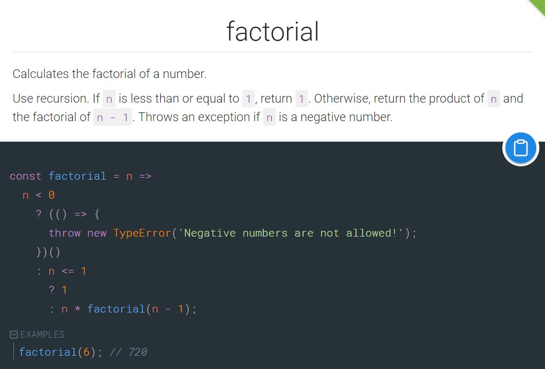 CodingJrney's tweet photo. Code Snippet: Factorial by https://t.co/YjZpSQWd3k
#30secondsofcode #webdev #webdevelopment #webdeveloper #javascript #Algorithms #Math #programming #developer #CodeNewbie #100DaysOfCode #freeCodeCamp #coding #codingjourney https://t.co/tTpjFGy4Tj