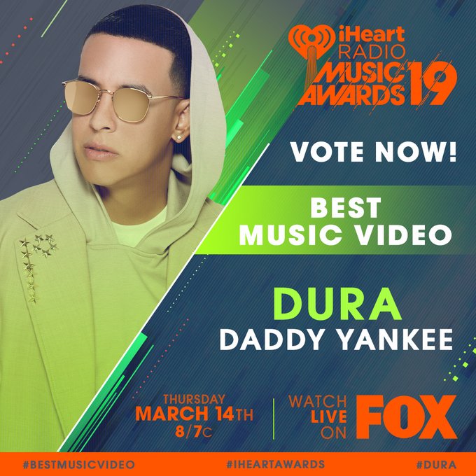 celeste_esp1's tweet photo. Yo voto a @daddy_yankee
 #Dura #BestMusicVideo #iHeartAwards ❤️ https://t.co/p5bPCf3eH6