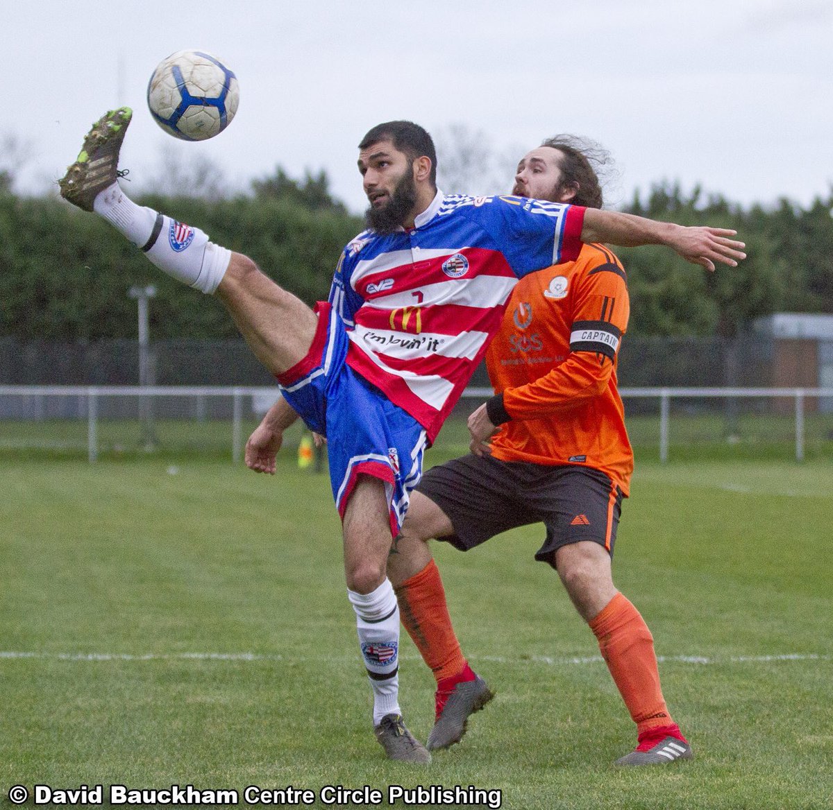 KitCrimes's tweet photo. A very lively kit being worn here by Peckham Town, who could pass as the US All Stars in this.

Why is “Menace” emblazoned across their backside? Because it’s their nickname, that’s why. https://t.co/mCjNw8xC2V