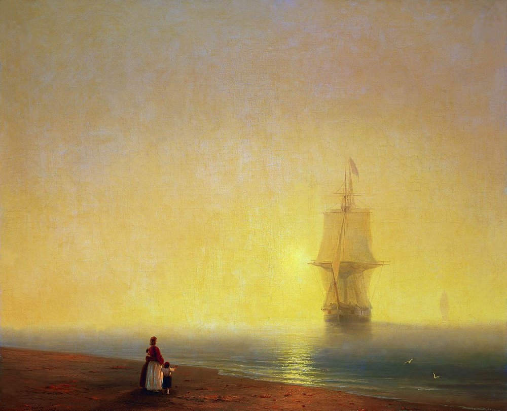 I haven't added to this thread for a while, and twitter is still crazy, so here's your calming Aivazovsky painting for the day - "Morning at Sea."