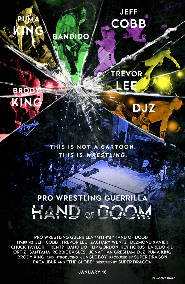 #PWG #HandOfDoom @RealJeffCobb @TLee910 @LuchadorBandido @TheFlipGordon @trentylocks @SexyChuckieT @boy_myth_legend @Brodyxking @PumaKingOficial @IAmDJZ @SantanaLAX @Ortiz5150 @laredokidpro @DragonAztecaJr @zachary_wentz @DezmondXavier @RobbieEagles_ @TheJonGresham