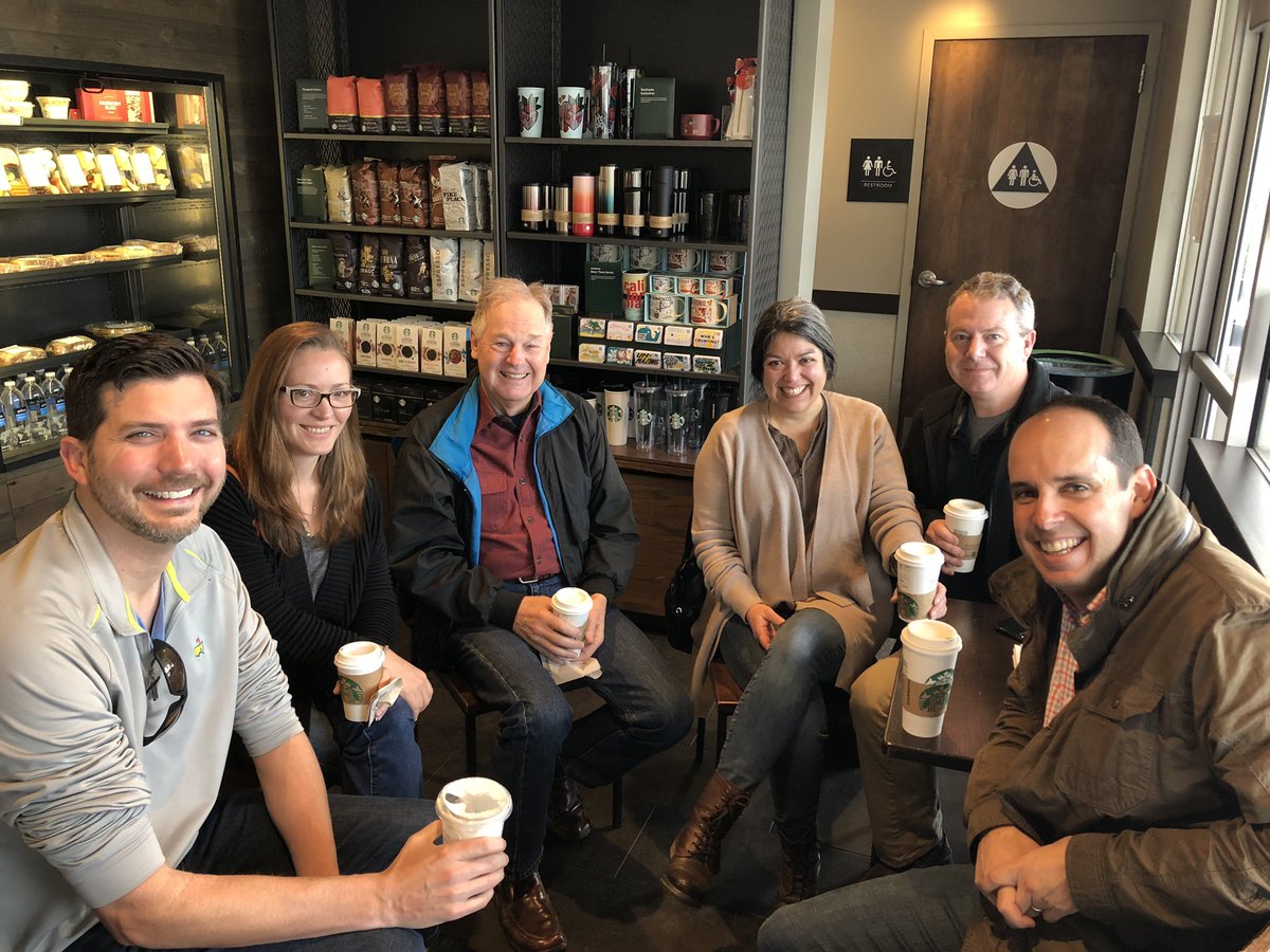 LafayetteCam's tweet photo. Terrific mayor’s coffee this morning with a fantastic group at Starbucks on the East End of town. Great group discussion about multiple important city matters. Many thanks to East End leaders Dawn Eames and Cheryl McDonald, and a few others (not pictured), that came early! https://t.co/lY0BLAMck1