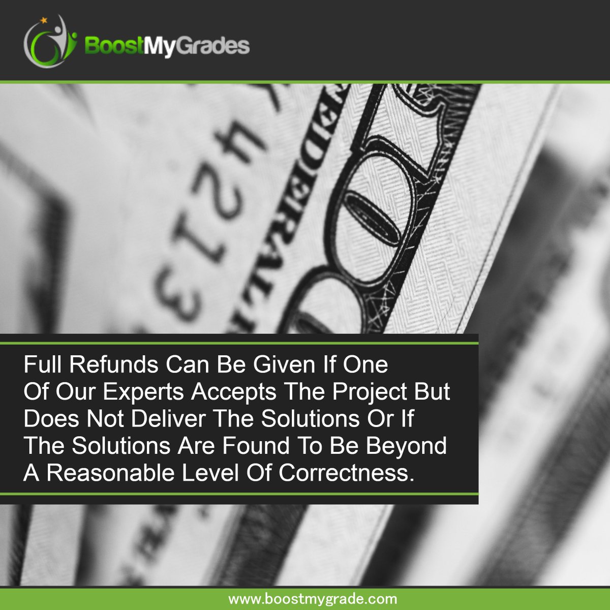 BoostMyGrades's tweet photo. Full refunds can be given if one of our experts accepts the project but does not deliver the solutions or if the solutions are found to be beyond a reasonable level of correctness.
____________
Get your work done at β¬οΈ
π https://t.co/JwYlnk1NgC
#BoostMyGrades #BMG https://t.co/L84L6BniRq