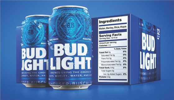 RiceFarming's tweet photo. Bud Light will start putting ingredient labels on its beer come February. Note the third ingredient: RICE #thinkrice #drinkrice #Budlight https://t.co/F6Oh4Habu6