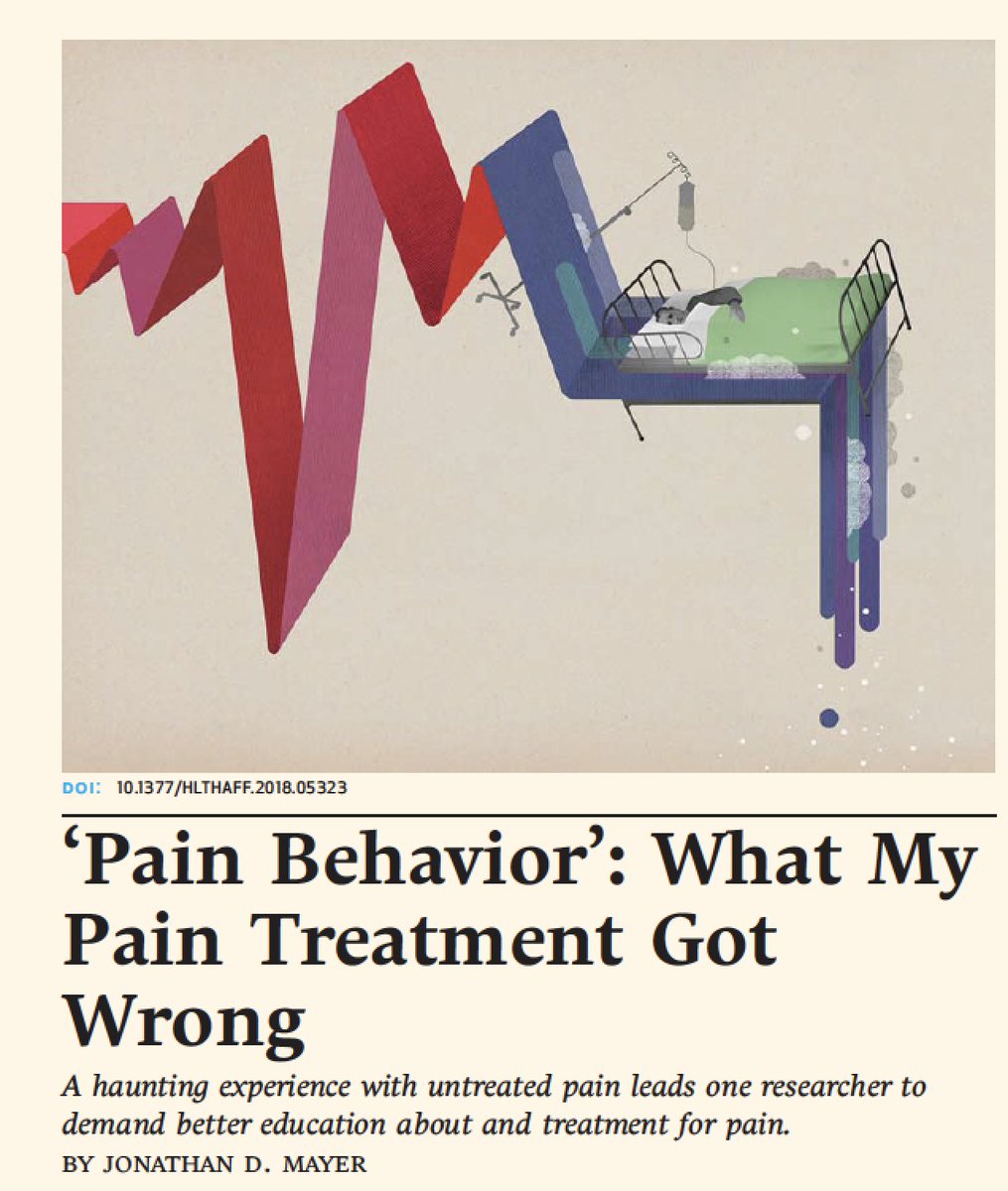 EricTopol's tweet image. One of the best essays on #pain I've read, in the 1st person, by Jonathan Mayer, professor @UW, a leading academic pain medicine center healthaffairs.org/doi/abs/10.137…
Please @Health_Affairs make this open-access---it's highly educational for all clinicians, trainees, #meded. @UWMedicine