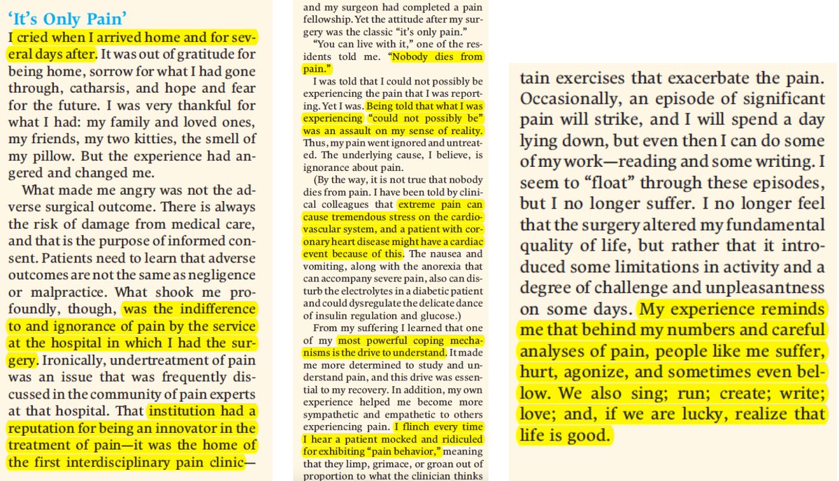 EricTopol's tweet image. One of the best essays on #pain I've read, in the 1st person, by Jonathan Mayer, professor @UW, a leading academic pain medicine center healthaffairs.org/doi/abs/10.137…
Please @Health_Affairs make this open-access---it's highly educational for all clinicians, trainees, #meded. @UWMedicine