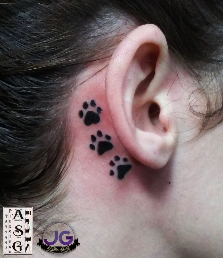 tattoo cat catfootprints eartattoo smalltattoo  Dog paw tattoo Paw  tattoo Tattoos