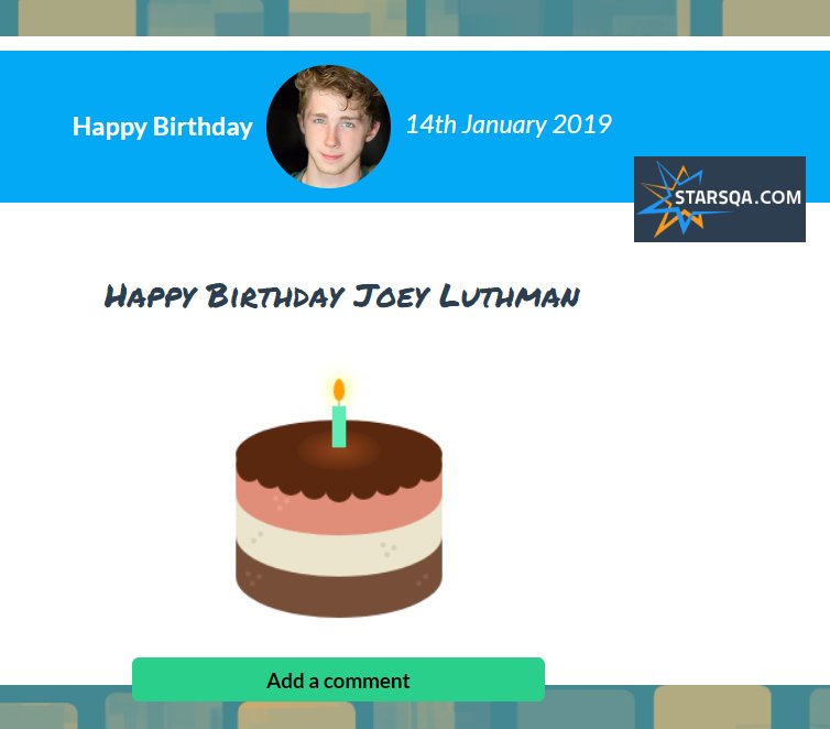  HAPPY BIRTHDAY Send him your birthday wishes:  