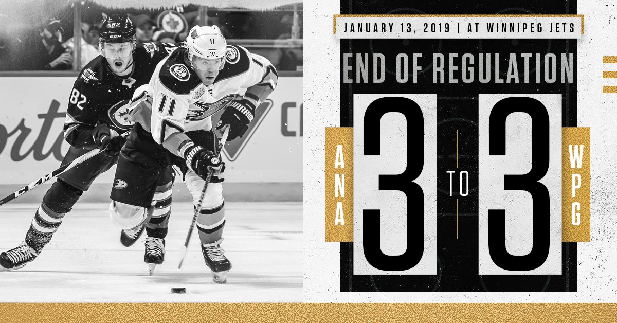 Working overtime!  We grab a point in the first game of the road trip.   #LetsGoDucks https://t.co/fFJ6j6wlDg