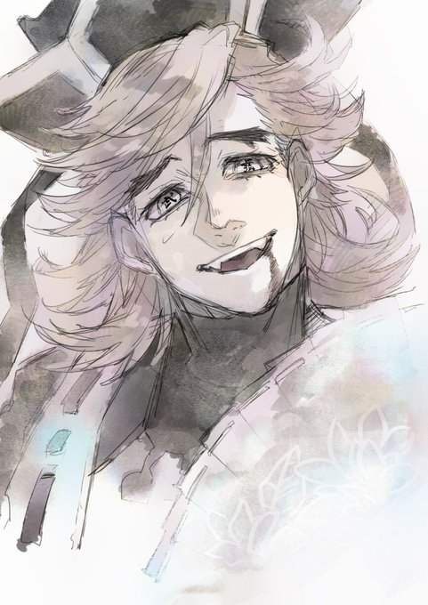 へこたろさんがTwitterに投稿した童磨(鬼滅の刃)のイラスト。