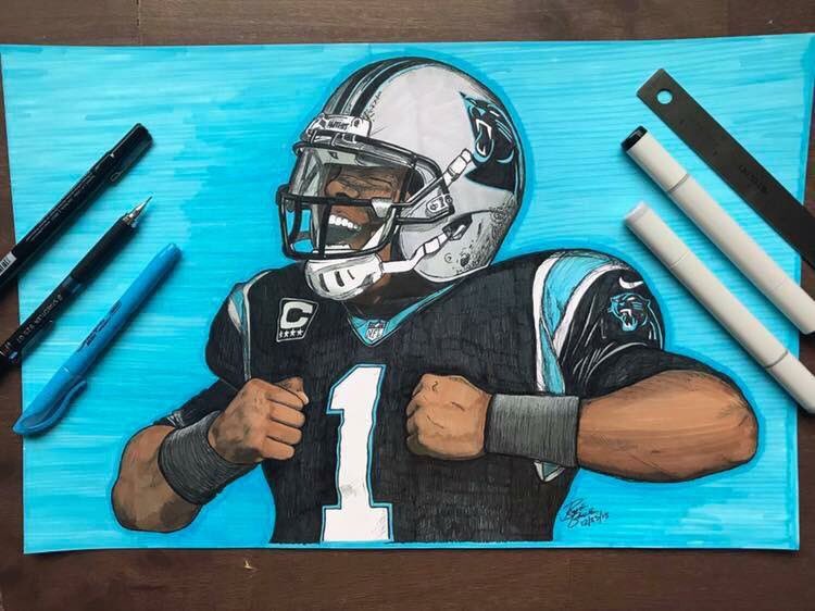 cam newton panthers drawings cam newton panthers drawings