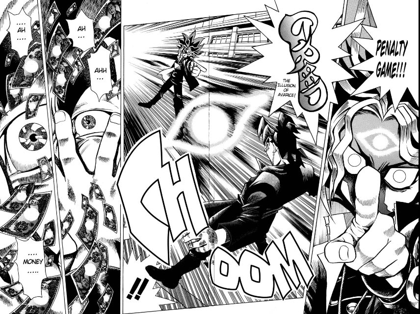 The first chapter of Yu-Gi-Oh is a pretty solid one! Even if I weren’t already familiar with the franchise, a series about a good natured boy possessed by a thrill seeking spirit who loves to play games would have me hooked for sure.