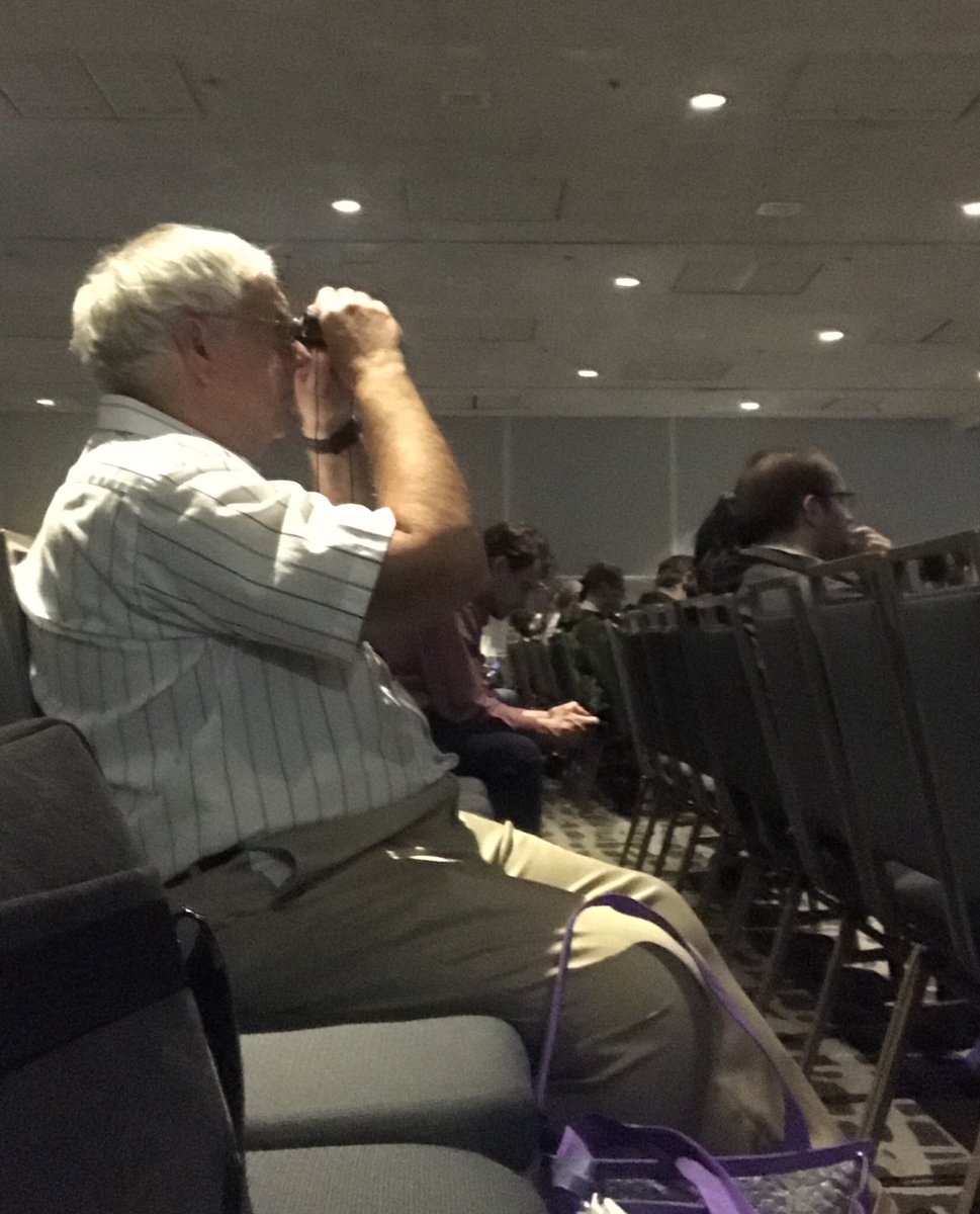 Non academic highlight of #PAGXXVII day 2: elderly gentleman ensuring he doesn’t miss the #deets of Julie King’s #plenary with his binoculars @UniofNottingham @BBSRC #wheat #geneticvariation #seriousaboutscience