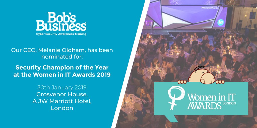 We are thrilled to announce our CEO, Melanie Oldham has been shortlisted for 'Security Champion of the Year' at the 2019 @womeninitawards. Fingers crossed and good luck Melanie!🤞#Awards #London #WomeninITAwards #SecurityChampion