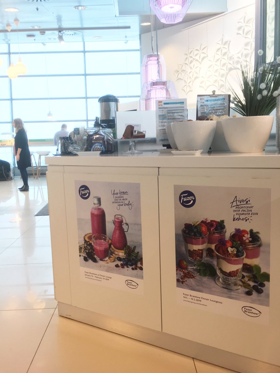 Virkeänä matkaan! Finnairin Schengen Loungessa Helsingissä voi maistella #FazerBrainhow aivoystävällistä ruokaa 14.2. asti. Lue lisää www.fazergroup.colm/brainhow #fazerfoodservices