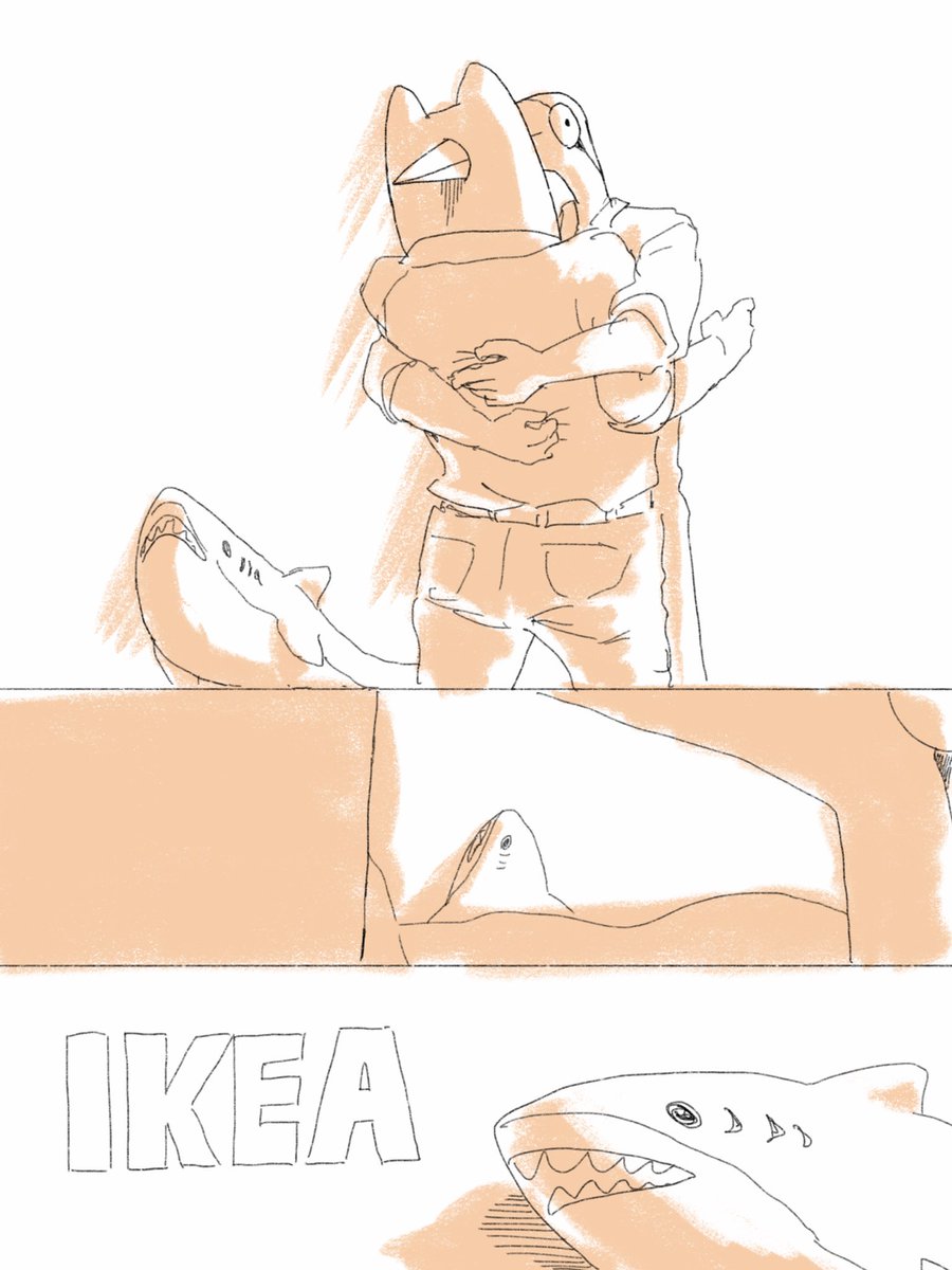 #ヨシゴイさんといぬ #IKEAのサメ 