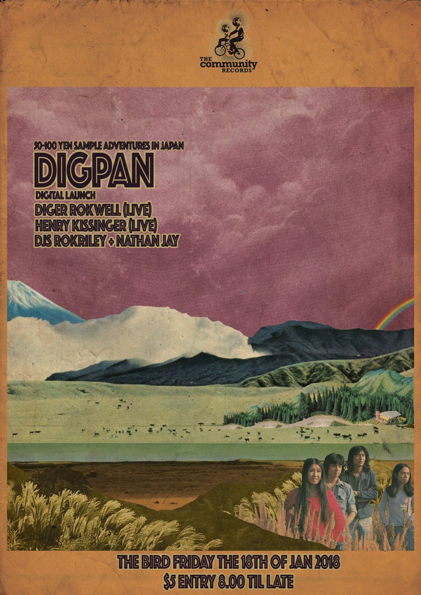 This Friday at <a href="/_the_bird/">thebird</a> Digpan is released into the world with supports from Henry Kissinger (live), <a href="/rokriley/">rok riley</a> and Nathan Jay. Its parteeeee! $5
