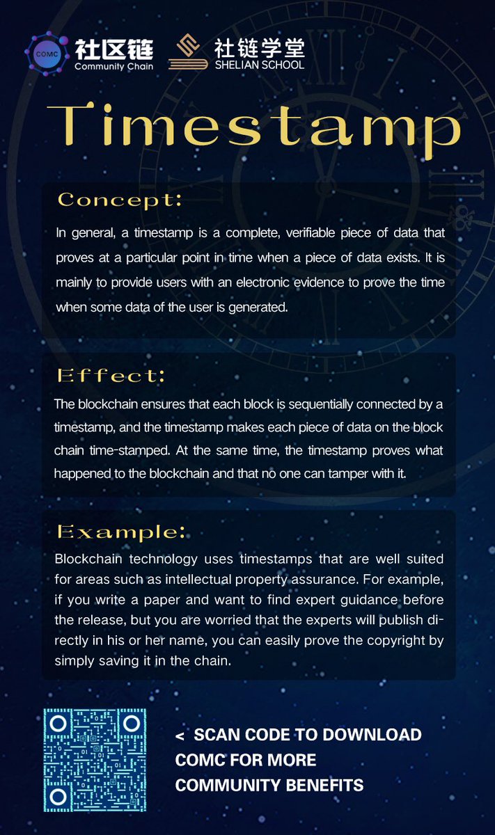 Community_Chain's tweet photo. What’s Timestamp? #timestamp #blockchain #blockchaintechnology #crypto #Cryptocurrency https://t.co/kWXUECZXrX