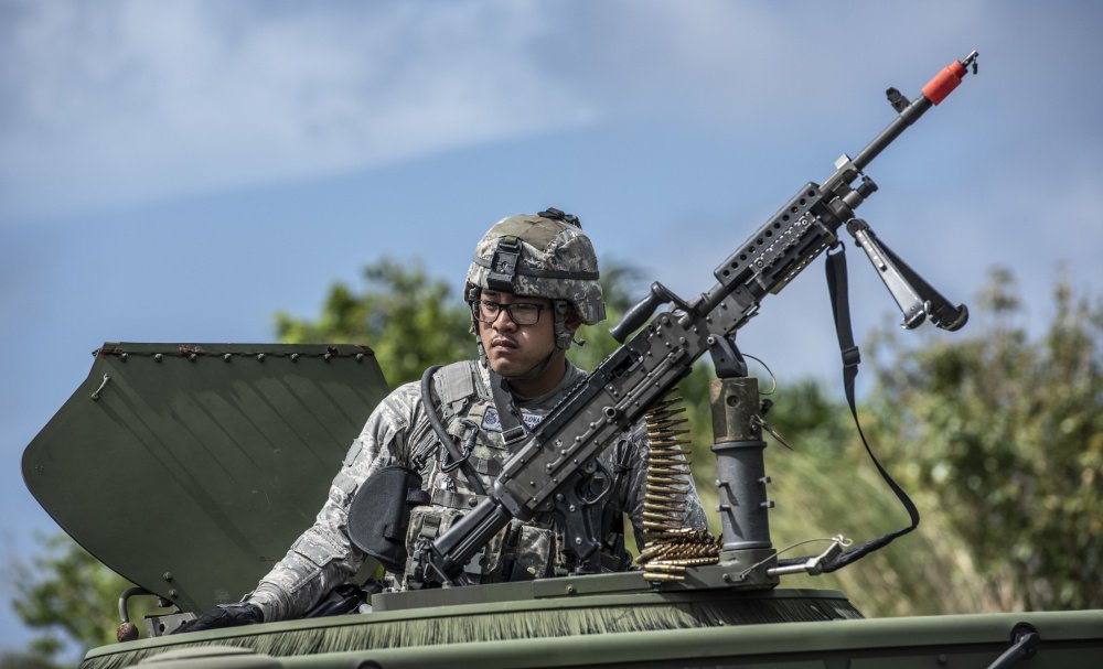 A Security Force member awaits instruction during tier 1 and 2 Commando Warrior training at North West Field near Andersen Air Force Base, #Guam
#MAGA 
#USAF photo by Master Sgt. JT May III
@v_charterd100 @PamCouch87  @LoettaPaulsen