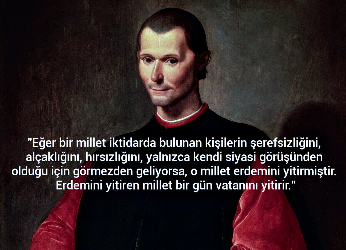 500 yıl önce 'Machiavelli' haklıydı.
Senin tespitlerin tüylerimi diken diken ediyor.
#siyaset #politika #iktidar 
#siyasetfelsefesi #felsefe
#niccolomachiavelli #theprince
#Donaldtrump #1NotBırak #iyihaftalar