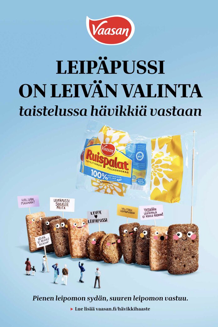 Leipäpussin tehtävä on estää ruokahävikkiä joka on merkittävästi suurempi ilmastohaitta kuin itse muovinen leipäpussi. #hävikki #muovi #pakkaus
