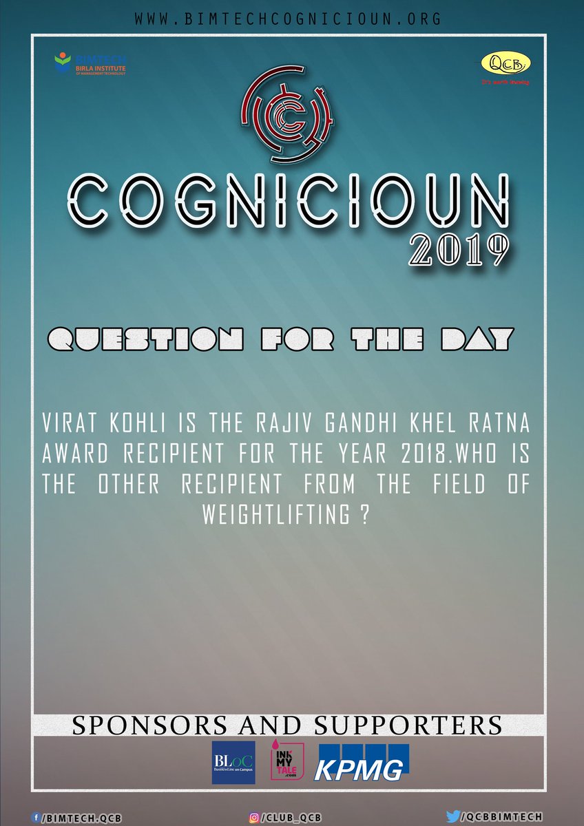 QcbBimtech's tweet photo. The time for North India's biggest Business Quiz is near. Test your brain for it with an interesting question!
Don't forget to register yourself for Cognicioun 2019:
https://t.co/kCX2mSIfn1
#cognicioun2k19 #excitingprizes #Sabsebadaquiz #Bequrious #QCB @BIMTECHNoida https://t.co/zOwQvZAZV2