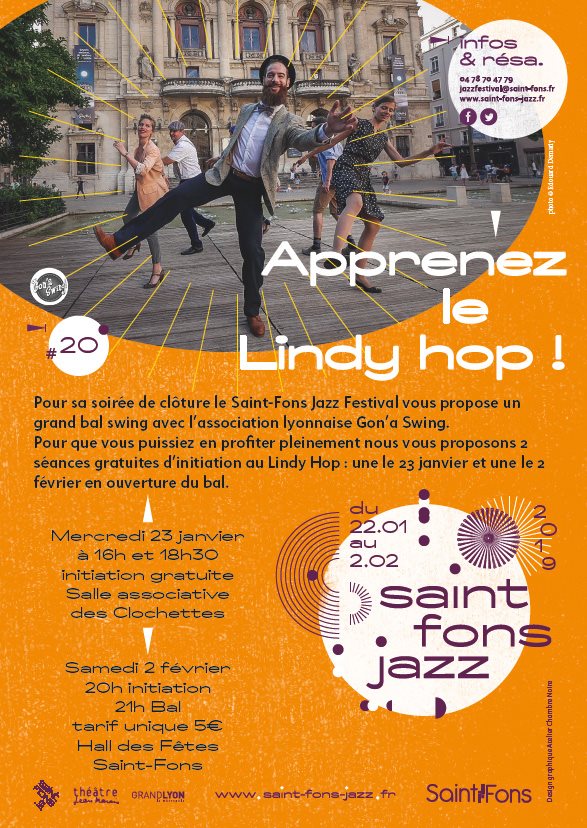 Grand Bal Lindy hop ! Pour sa soirée de clôture, le Saint-Fons Jazz Festival vous propose un grand bal swing avec l’association lyonnaise Gon'a Swing - Samedi 2 février au Hall des Fêtes saint-fons-jazz.fr #festivaljazz #jazz #concerts