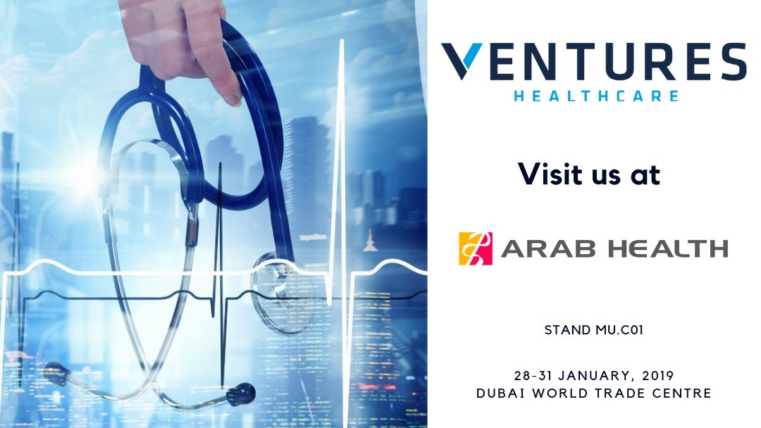 Ventures Healthcare and its official partner ASISA Group will be exhibiting at Arab Health in 2 weeks. Be sure to visit our stand to learn more about our products and services. bit.ly/2LVtmNE  #healthcare