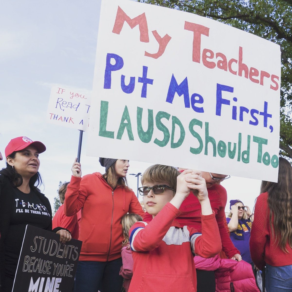 UTLAnow's tweet photo. You can't put students first if you put teachers last. 

#UTLAStrong #StrikeReady #WeAreLA #red4ed https://t.co/8BeomGiLno